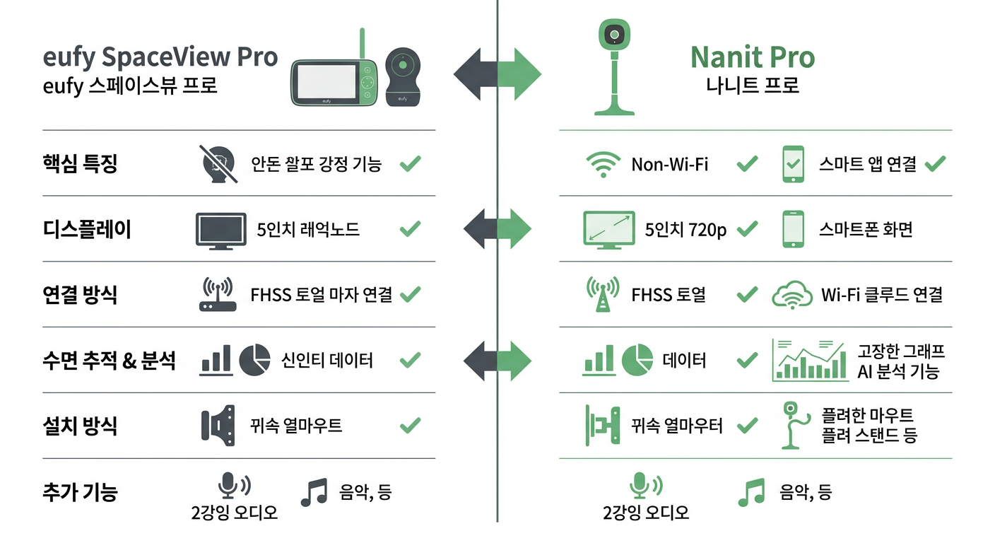 eufy SpaceView Pro vs Nanit Pro 비교